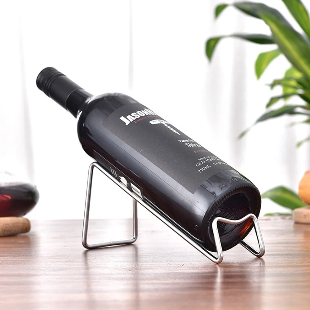HULIANFU Wine Rack Display Bottle Beer Holder Champagne Stand Drink Shelf Stainless Steel Simple Household Bar Counter Decoration - Deanwangkt