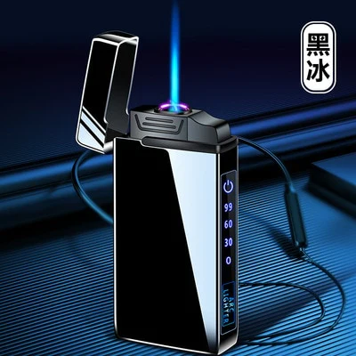 HULIANFU New Windproof Metal Dual Plasma Arc Lighter Jet USB Torch Lighter Gas Electric Butane Chargeable Pipe Cigar Lighter Gadgets - Deanwangkt