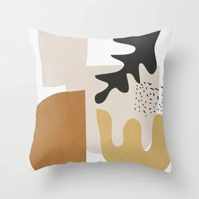 HULIANFU   ZENGA Geometric Abstract Cushion Cover Tropic Modern Art Brown Throw Pillow Cover Double Side Print Decorative Cushion For Sofa - Deanwangkt