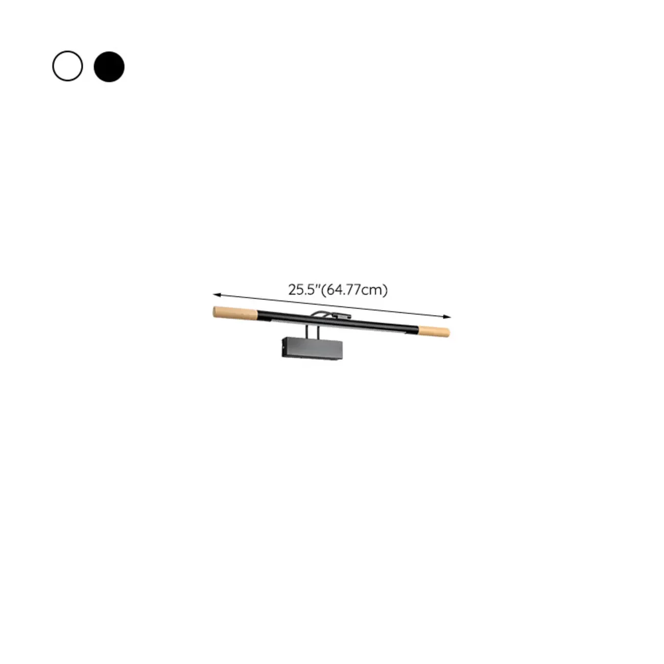 Modern White LED Bathroom Vanity Light with Wood Accent