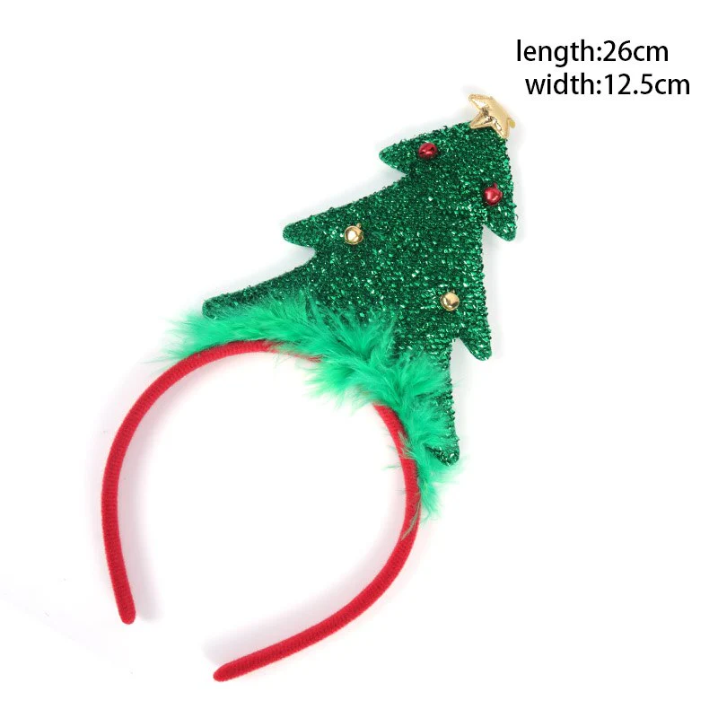 HULIANFU 2026  Christmas Headbands Christmas Tree Reindeer Antlers Hairband Xmas Party Kids Hairhoop  Christmas Glasses Photo Booth Props - Deanwangkt