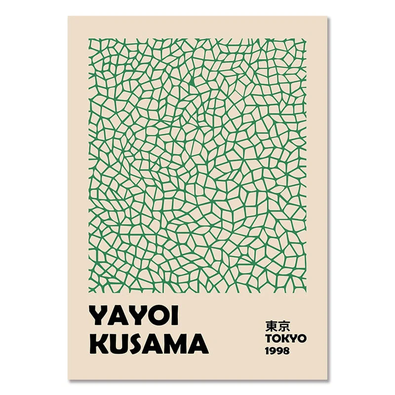 HULIANFU   Yayoi Kusama Exhibition Posters and Prints Gallery Wall Art Picture Museum Modern Canvas Painting Nordic Living Room Decoration - Deanwangkt