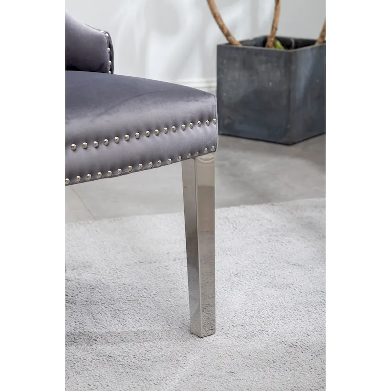 Roundhill Furniture Montura Tufted Velvet Chair (Set of 2)