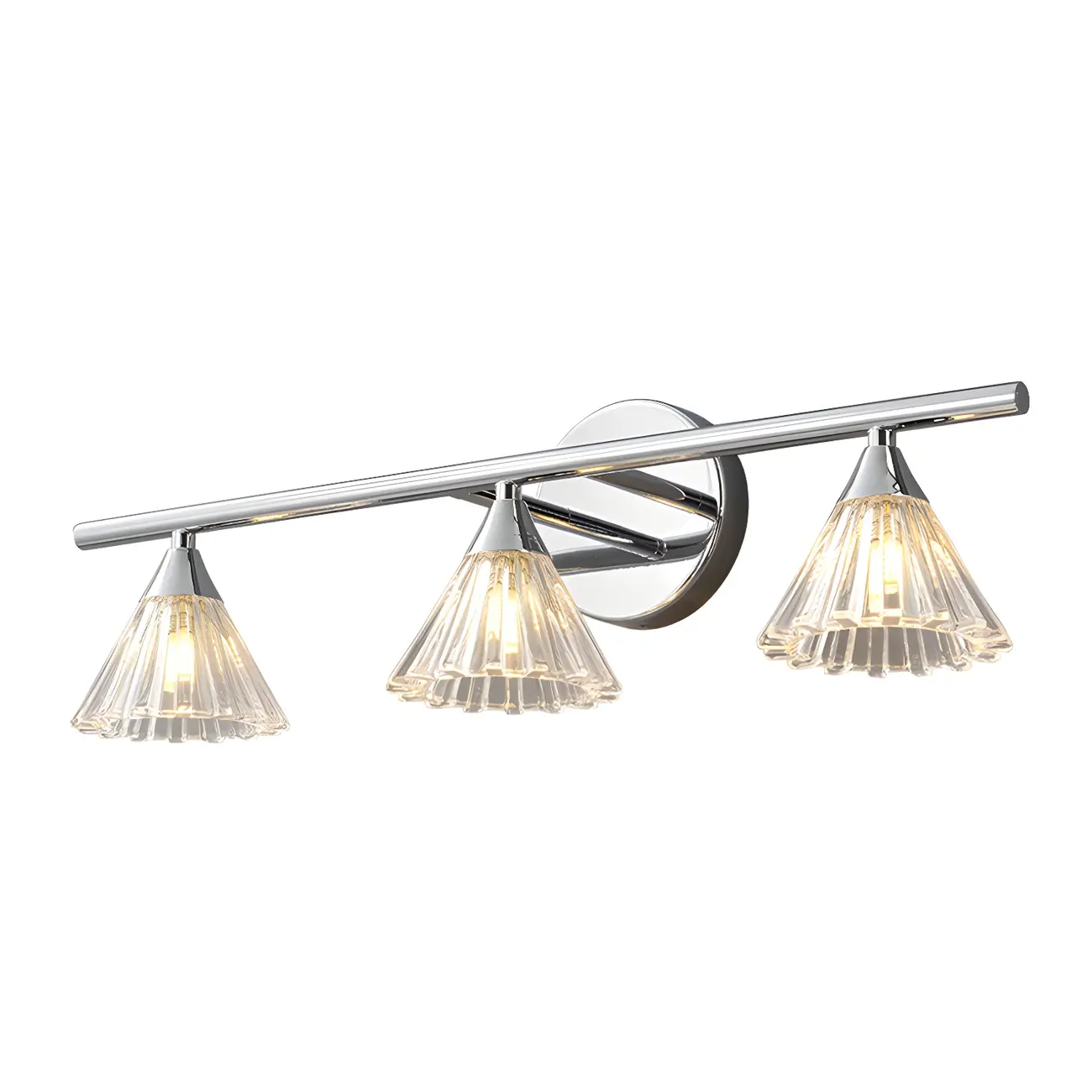 Modern Bell Glass Silver Bathroom Vanity Light