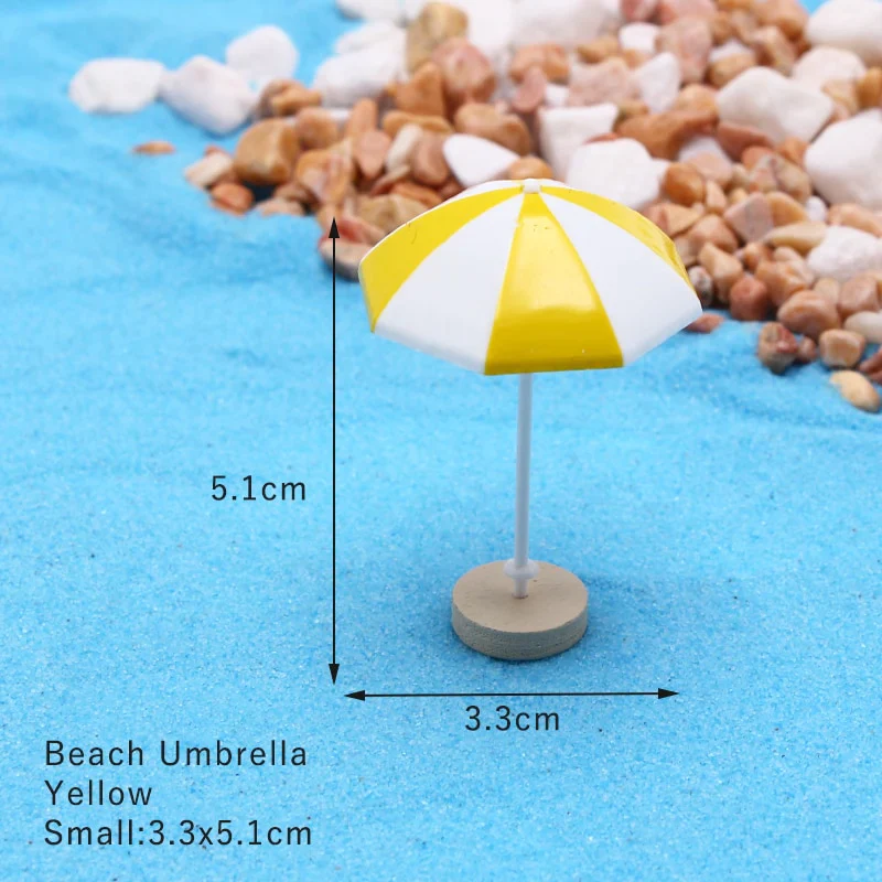 HULIANFU Ocean Beach Style Miniatures Artificial Sunshade Umbella Chair Anchor Micro Landscape For Garden Pastoral DIY Accessories Decor - Deanwangkt