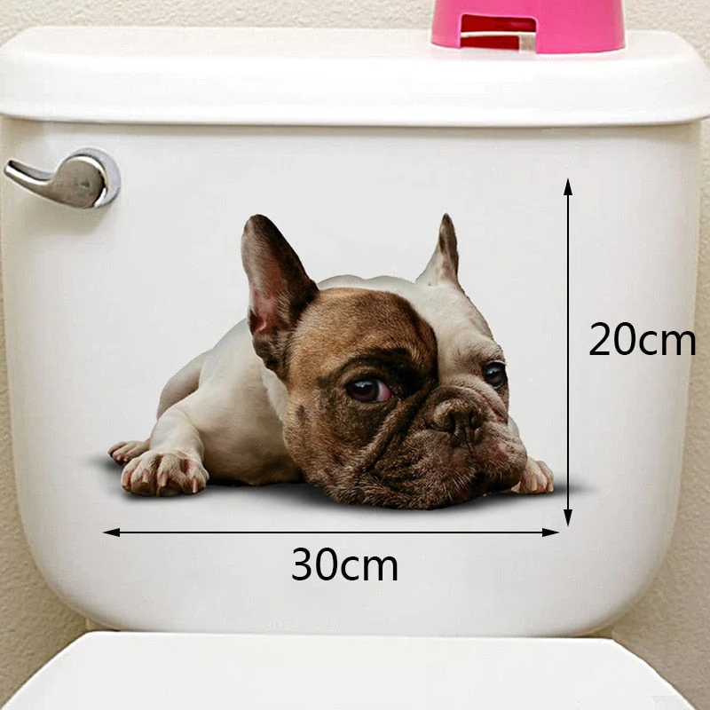 HULIANFU Toilet Stickers 3D Cat Vivid Wall Sticker  Fashion Lovely Animal Pvc Waterproof Decal For Bathroom Toilet Kicthen Decorative - Deanwangkt