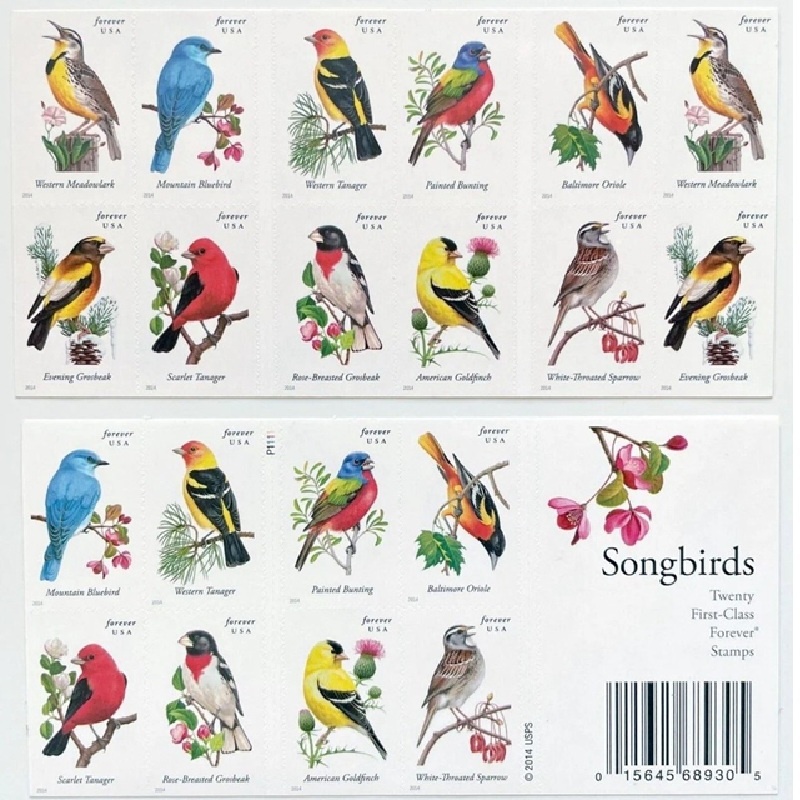 Song Birds 2014, (Book of 20) - TWENTYSTAMPS