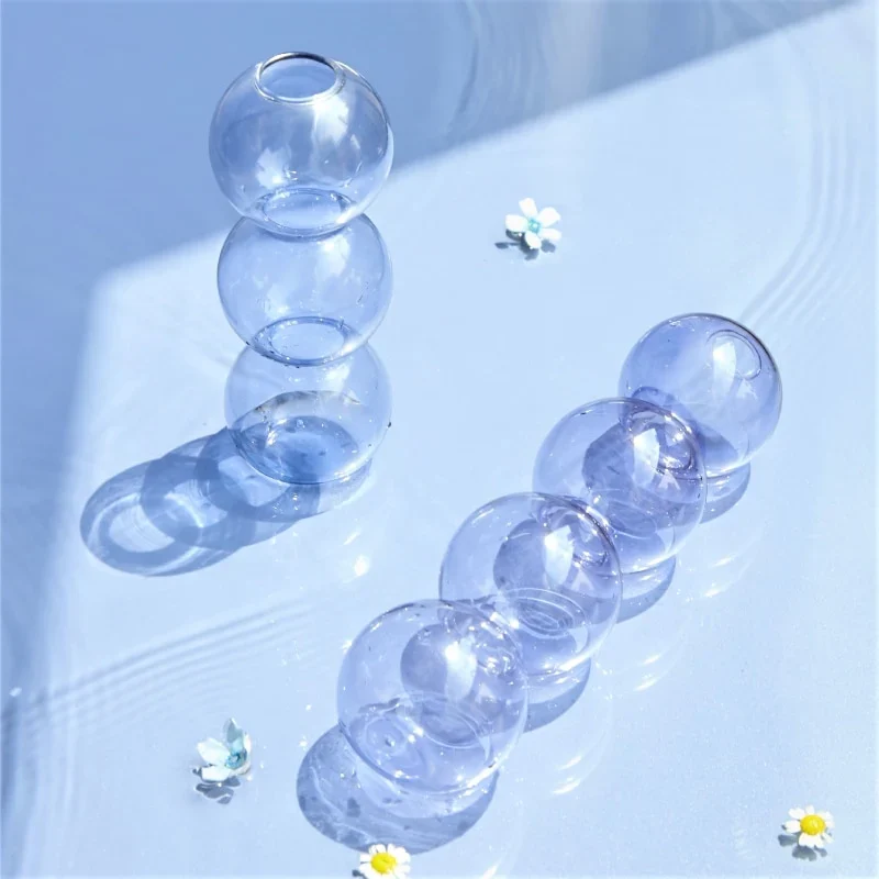 HULIANFU Nordic Creative Glass Bubble Vase Flower Arrangement Spherical Art Flower Ornaments Vases Decoration Home Birthday Gift - Deanwangkt