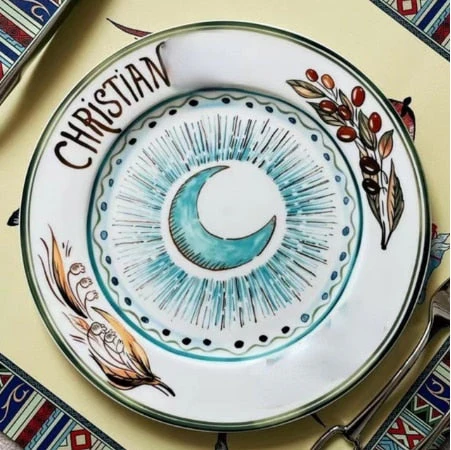 HULIANFU Retro Plate Bone China Dinner Set Nordic Kitchen Ceramic Dessert Charger Plates for Wedding Tableware Trays Decorative Mug Cup - Deanwangkt