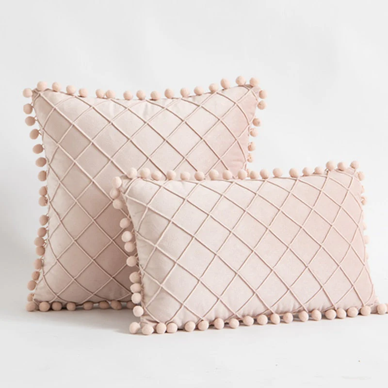 HULIANFU Inyahome Nordic Retro Ear Pillow Living Room Sofa Solid Color Tassel Cushion Without Core Bed Big Pillow Waist Back Office Chair - Deanwangkt