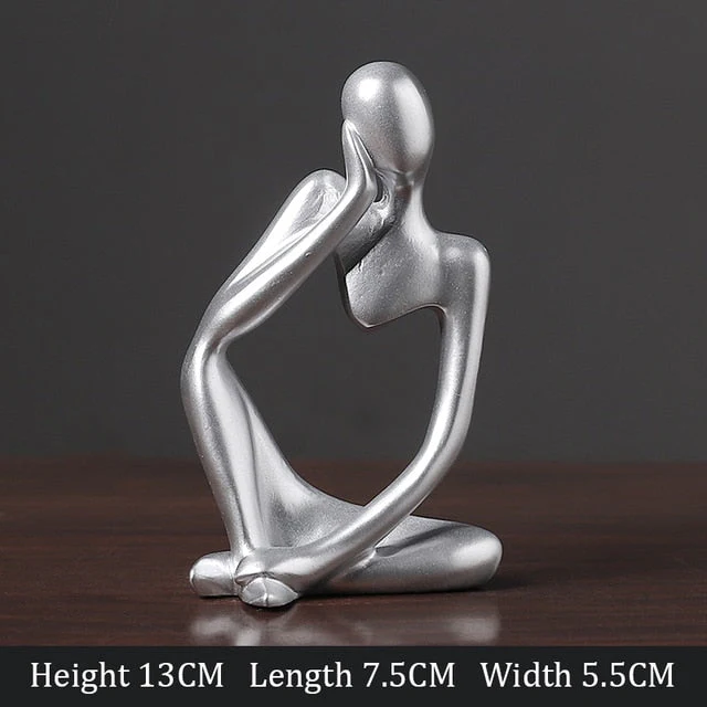 HULIANFU Thinker Statue Abstract Figure Sculpture Mini Character Statue Ornaments For Home Desktop Furnishings Home Decor Birthday Gift - Deanwangkt