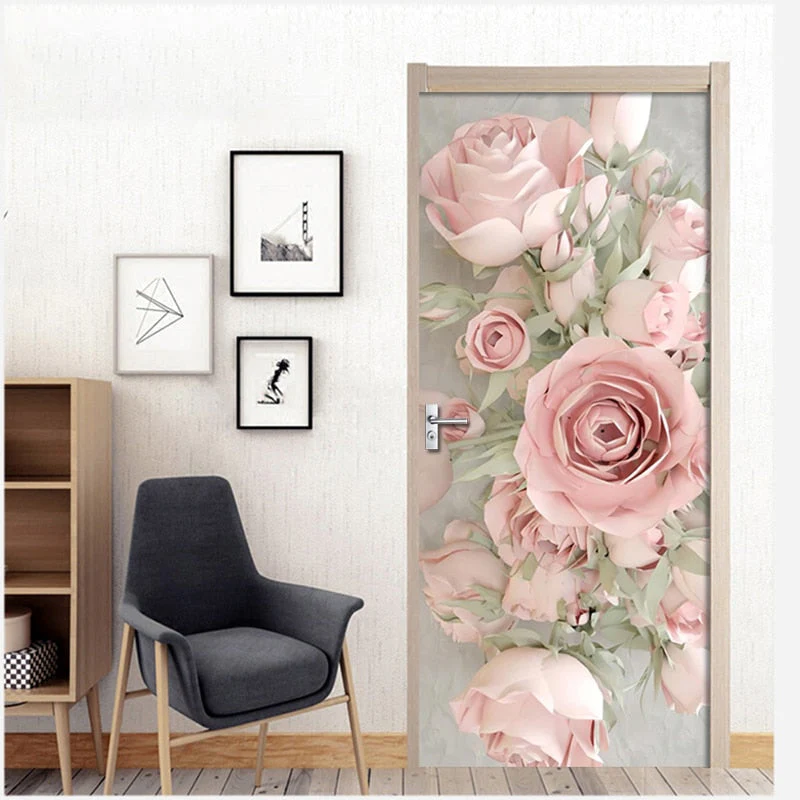 HULIANFU 2026  PVC Self-Adhesive Waterproof Door Sticker Modern 3D Abstract Line Mural Wallpaper Living Room Study Home Decor Art Door Poster - Deanwangkt