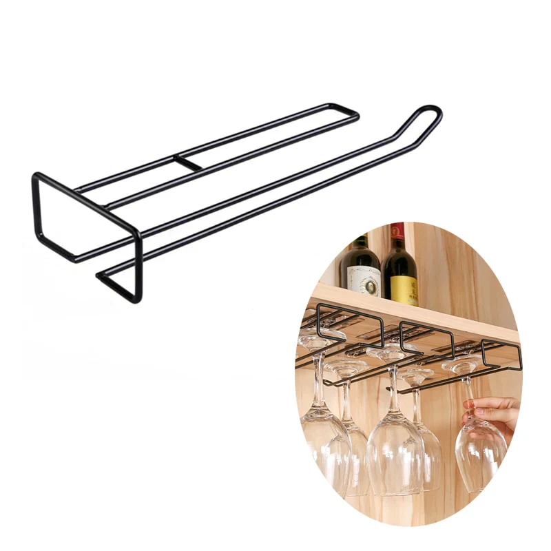 HULIANFU New Arrival Useful Iron Wine Rack Glass Holder Hanging Bar Hanger Shelf Stainless Steel Wine Glass Rack Stand Paper Roll Holder - Deanwangkt