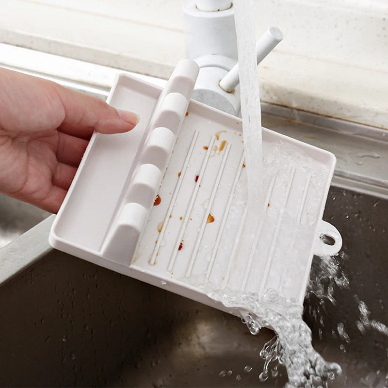 HULIANFU Kitchen Spoon Holders Fork Spatula Rack Shelf Organizer Plastic Spoon Rest Chopsticks Holder Non-slip Spoons Pad Kitchen Utensil - Deanwangkt