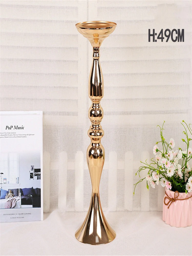 HULIANFU Metal Candle Holders Flowers Vase Candlestick Centerpieces Road Lead Candelabra Centerpieces Wedding porps Christmas decoration - Deanwangkt