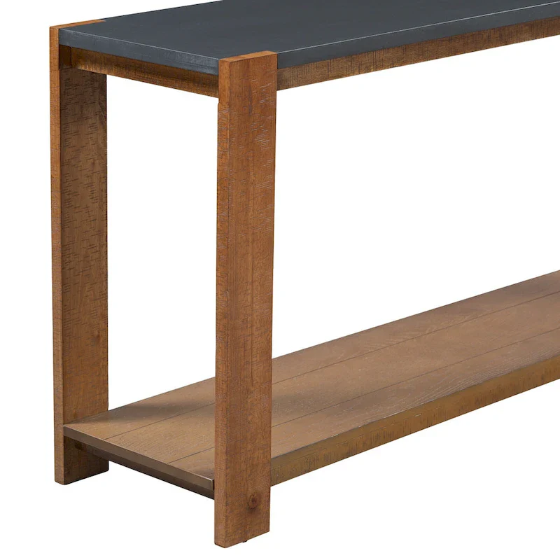 Narrow Long Entryway Console Table Side Table with Bottom Shelf