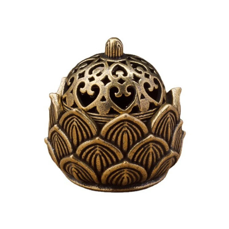 HULIANFU Retro Lotus Incense Burners Dragon Incense Holder Incense Burner Mini Sandalwood Censer Home Office Decor Decoration Craft - Deanwangkt