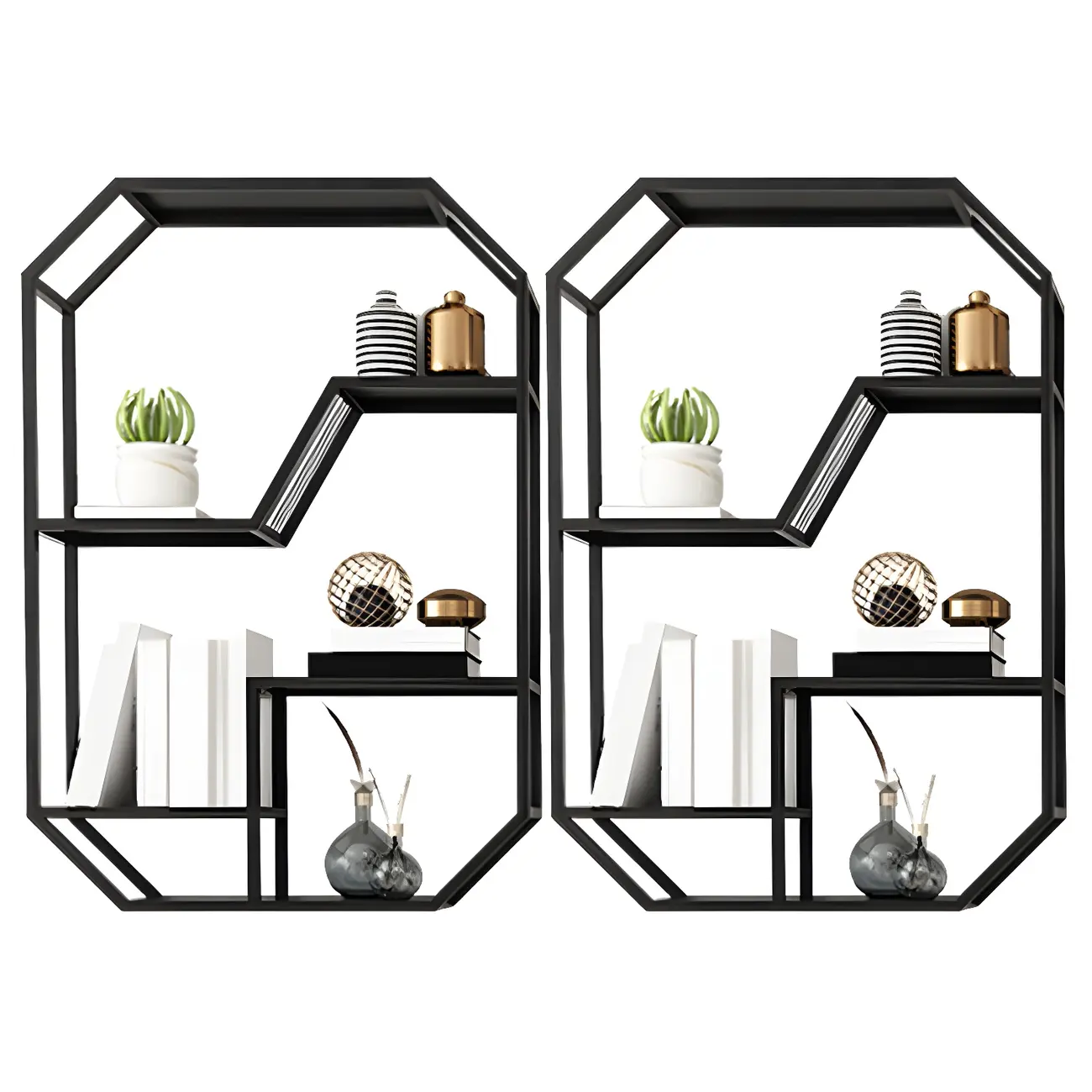 Simple Metal Black Wall-Mounted Wine Bottle Rack