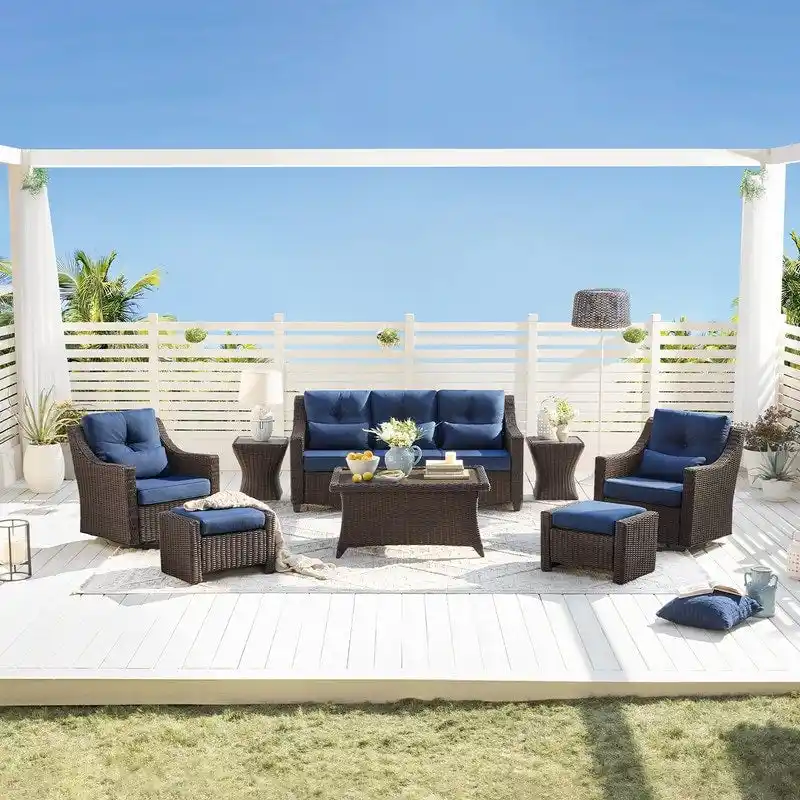 Murphy 8-Piece Outdoor Wicker Patio Furniture Conversation Sofa Sets