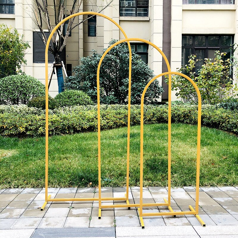 HULIANFU Wedding Arch Wrought Iron Flower Frame Stand Balloon Stand Wedding Arrangement Backdrop Props Stage Decoration Balloon Bow Kit - Deanwangkt