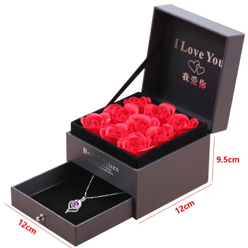 HULIANFU ROSE SPACE Soap Flower Jewelry Gift Box Rose Box Christmas Present Women  Birthday Party Gift for Mom Girlfriend Gifts - Deanwangkt