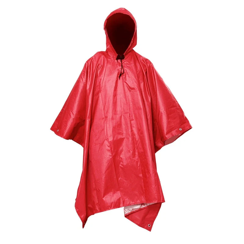 HULIANFU Portable Multifunctional 3 In 1 Rain Coat Hiking Camping Raincoat Poncho Mat Awning Durable Outdoor Activity Rain Gear Supplie - Deanwangkt