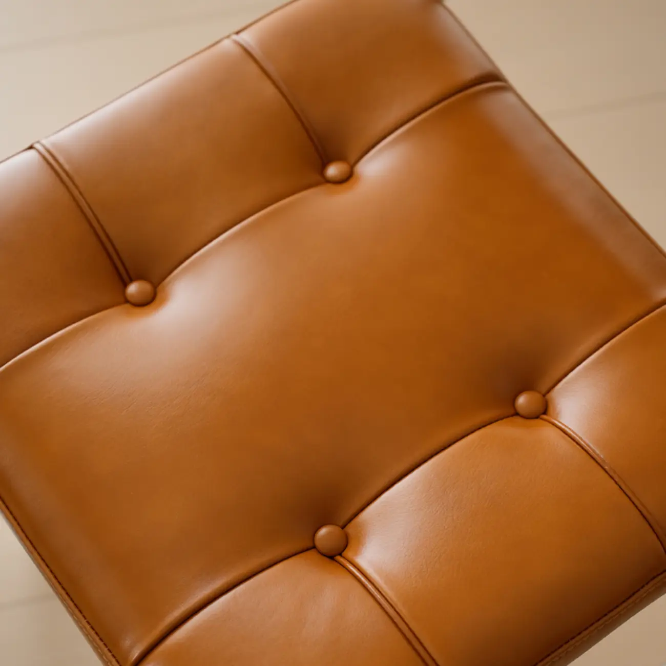 Scandinavian Tufted Leather Armless Dining Chair