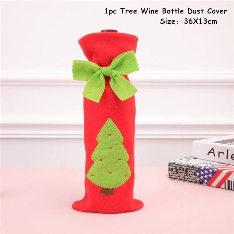 HULIANFU   Xmas Wine Bottle Dust Cover Noel Navidad Christmas Decoration for Home Dinner Decor Christmas Gift Tree Ornament New Year 2026 - Deanwangkt