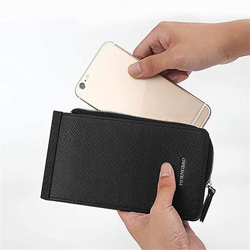 HULIANFU Multifunctional Long Wallet Card package Natural Resin Material Electroplated Metal Zipper High Quality Waterproof Wallet - Deanwangkt