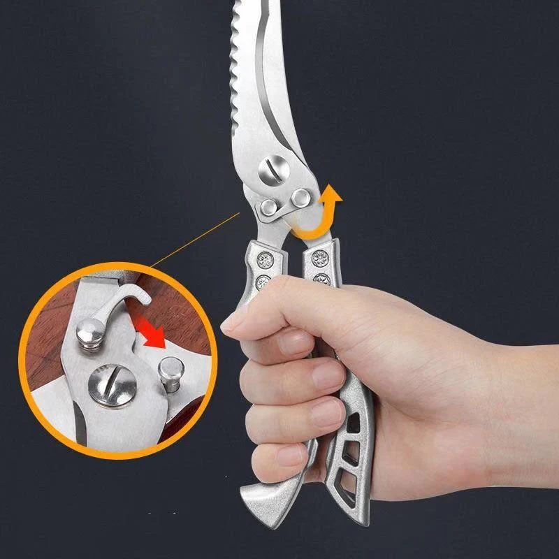 HULIANFU Kitchen Scissors Chicken Bone Scissors Chicken Duck Fish Cutter Shears Stainless Steel Scissors Scale Clean Cook Scissors Knife - Deanwangkt