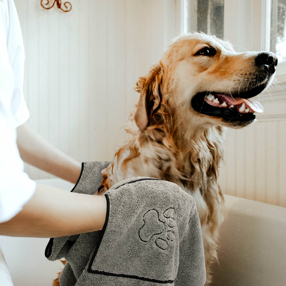 HULIANFU Pet Dog Towel Super Absorbent Dog Bathrobe Microfiber Bath Towels Quick-Drying Cat Bath Towel - Deanwangkt