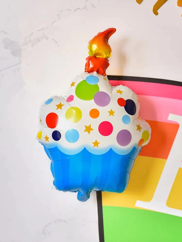 HULIANFU New large cake gift box donut popcorn shape aluminum film balloon wedding celebration birthday party scene decoration - Deanwangkt