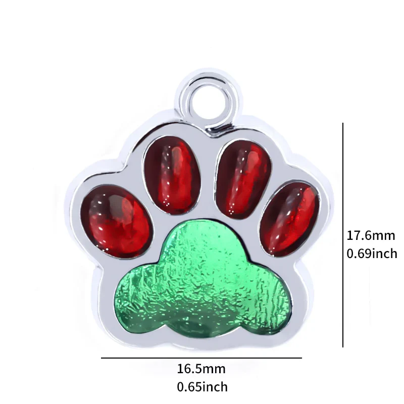 HULIANFU Personalized Dog Cat Tags Engraved Cat Dog Puppy Pet ID Name Collar Tag Pendant Pet Accessories Paw Glitter Pendant - Deanwangkt