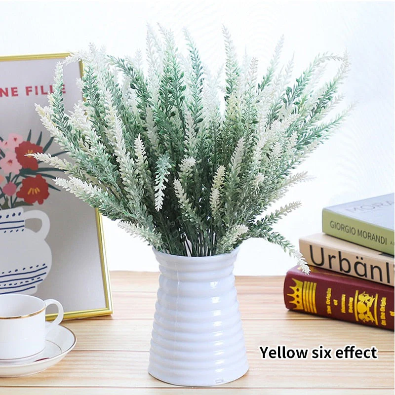 HULIANFU 2026  A Bunch of Provence Lavender Plastic Artificial Flowers False Plants Wedding Home Decoration Christmas Table Decoration - Deanwangkt