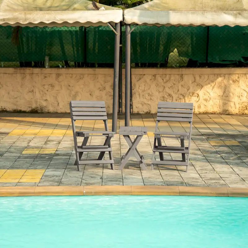 Las Cabos Fully Assembled All-Weather Outdoor Folding Bistro Set - 3-piece