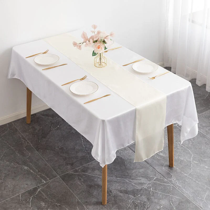 HULIANFU Table Runner Satin Shiny Colour Wedding Decoration Hotel Birthday Party Show Banquet Table Runner - Deanwangkt