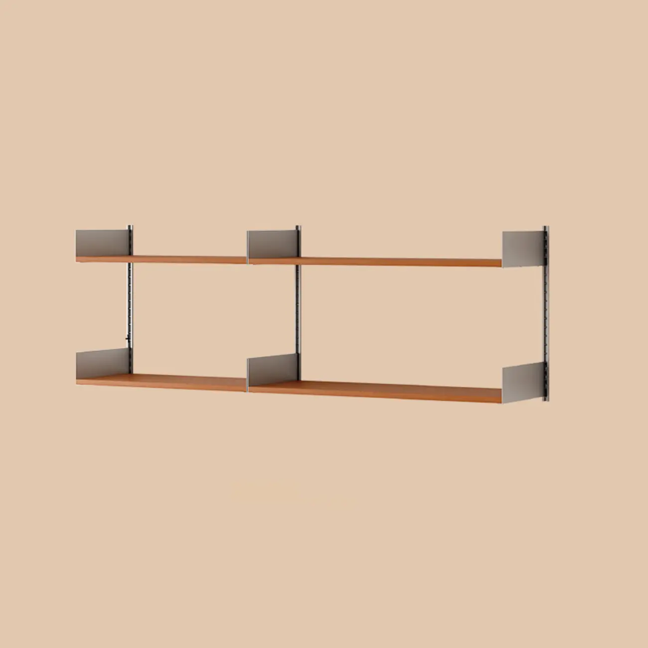 Brown Wall Mounted Floating Bookshelf with Storage