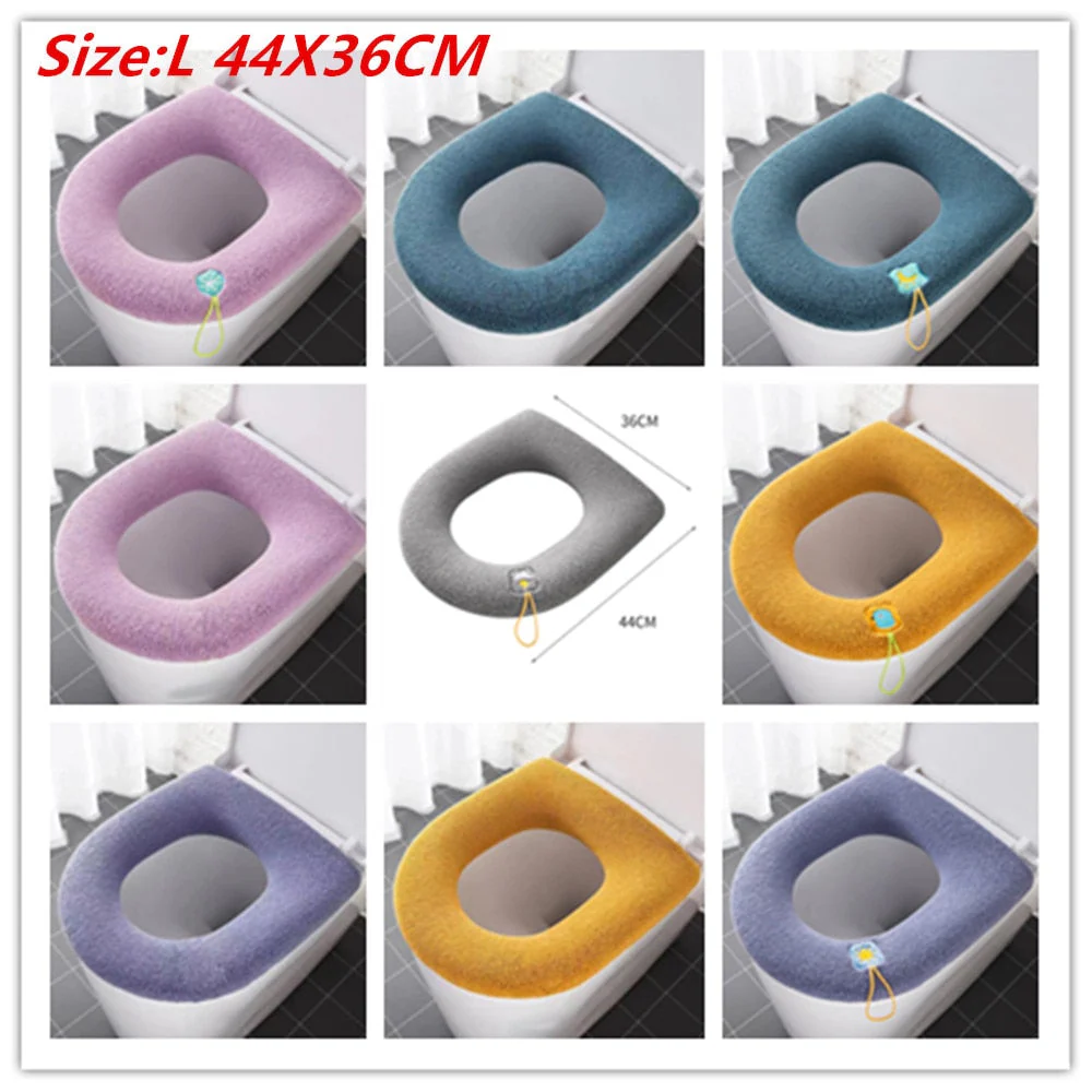 HULIANFU Universal Four Seasons Thickened Househol Soft Mat Autumn Winter Toilet Cover Toilet Seat Cushion Thick Plush Warm Pads - Deanwangkt