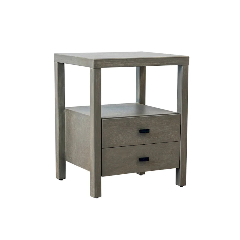 Painted Solid Acacia Wood Storage End Table by East at Main