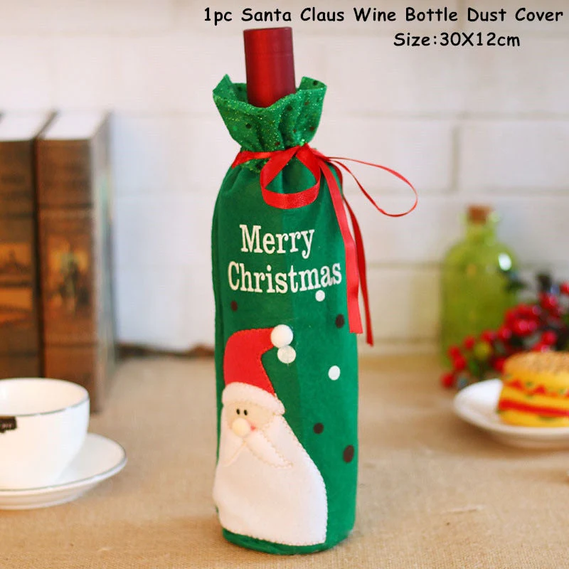 HULIANFU   Xmas Wine Bottle Dust Cover Noel Navidad Christmas Decoration for Home Dinner Decor Christmas Gift Tree Ornament New Year 2026 - Deanwangkt