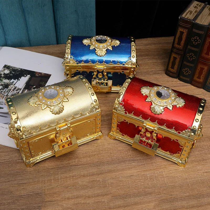 HULIANFU Luxury Golden Double Layers Jewelry Organizer Metal Storage Box Desk Makeup Organizers Box With Drawer Gift For Girl Friend.Z223 - Deanwangkt