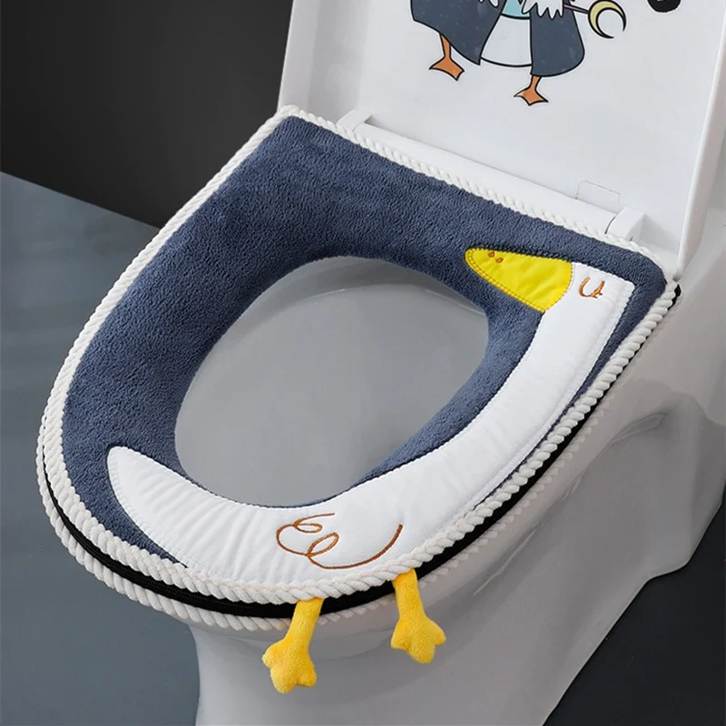 HULIANFU NEW Hot Sale Comfortable cartoon bathroom Toilet Seat Cover Winter Toilet Cover Household Closestool Mat Seat Case Lid Cover - Deanwangkt