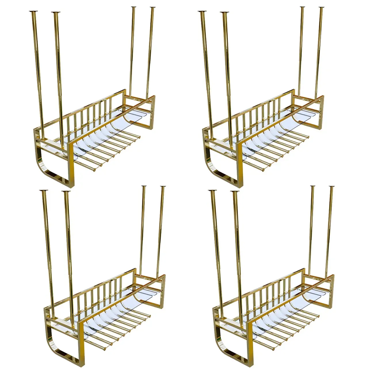 Wall-Mounted Metal Wine Rack Glam Gold Stylish