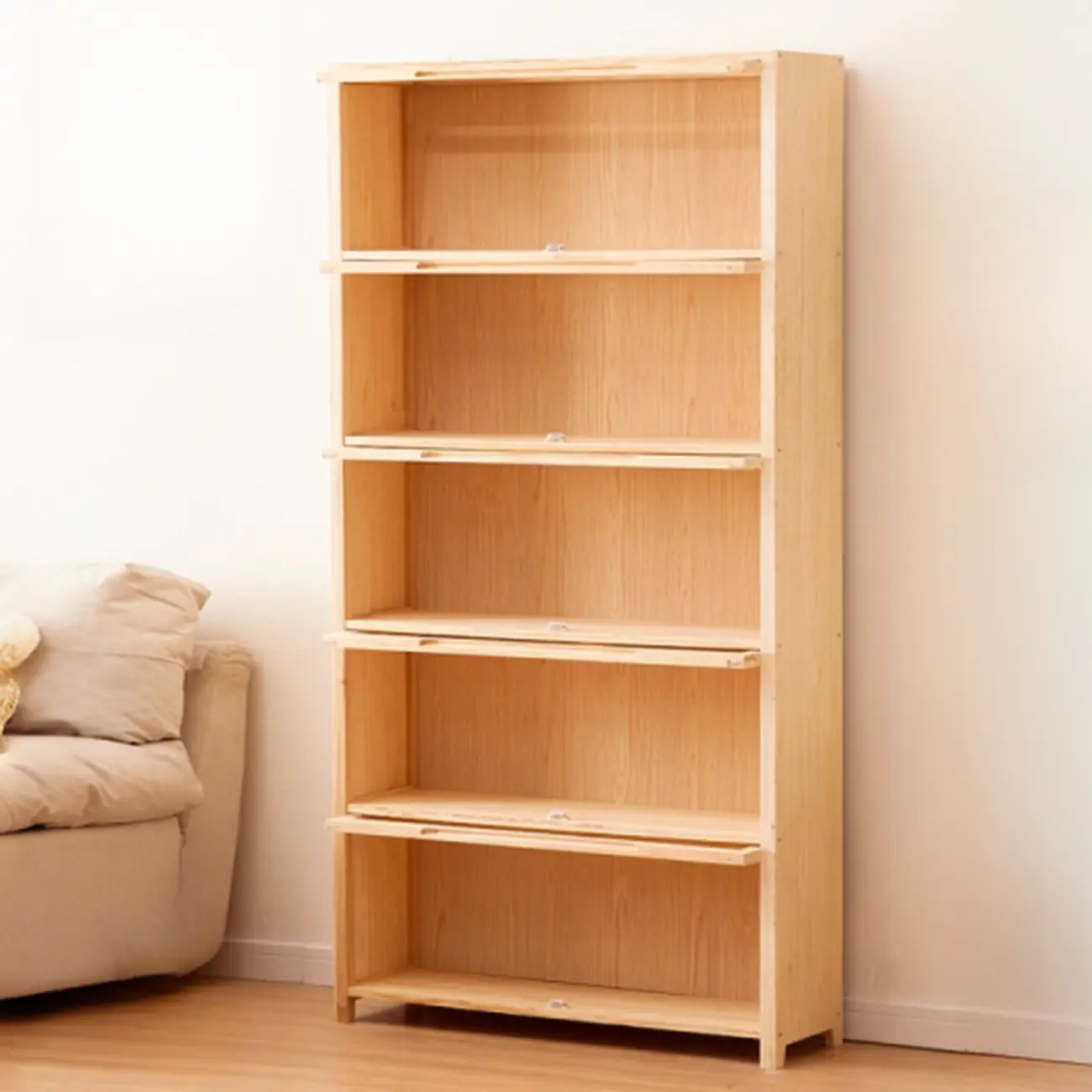 Solid Wood 5-Tier Display Open Shelving Unit Bookcase