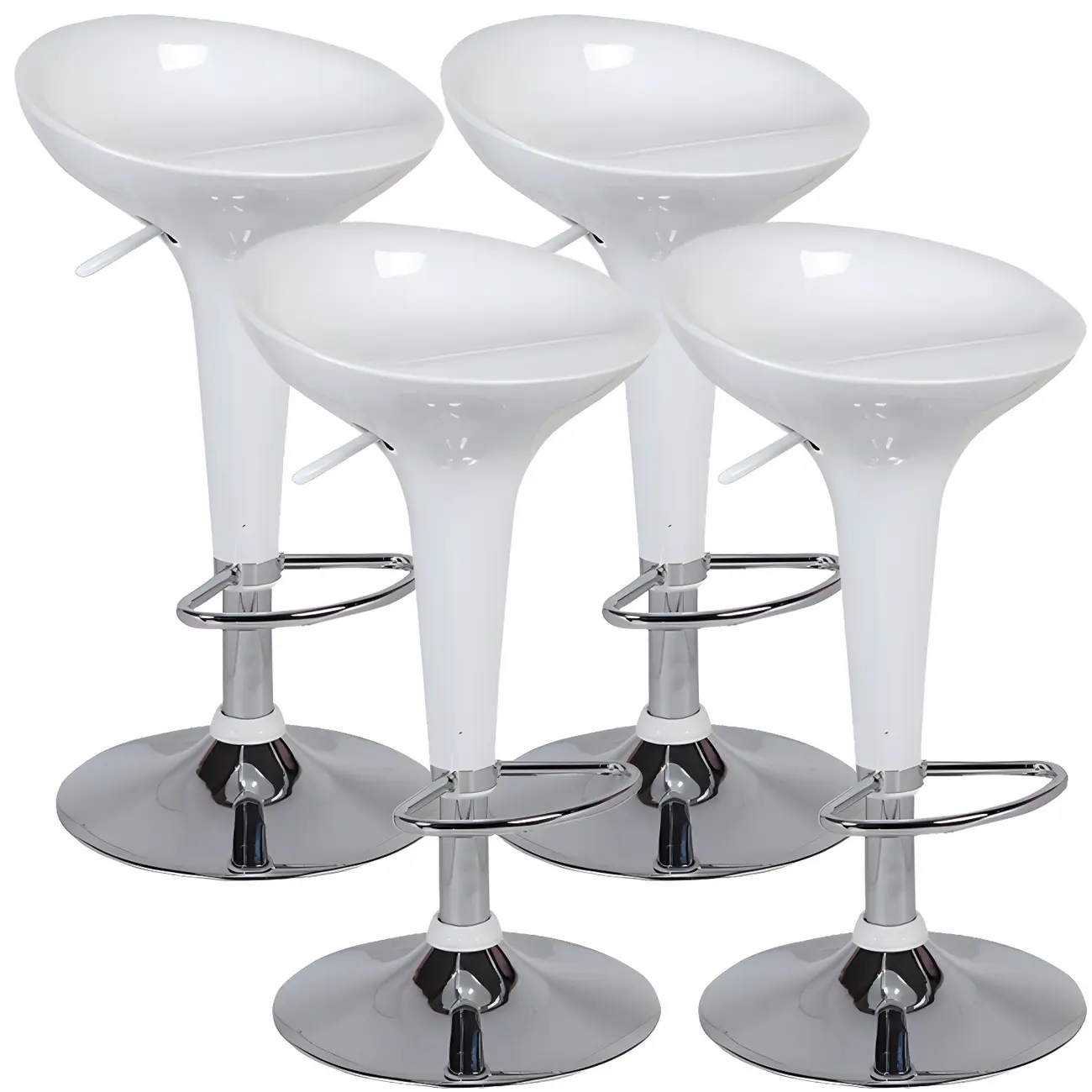 Plastic Chrome Swivel Bar Stool Height Adjustable