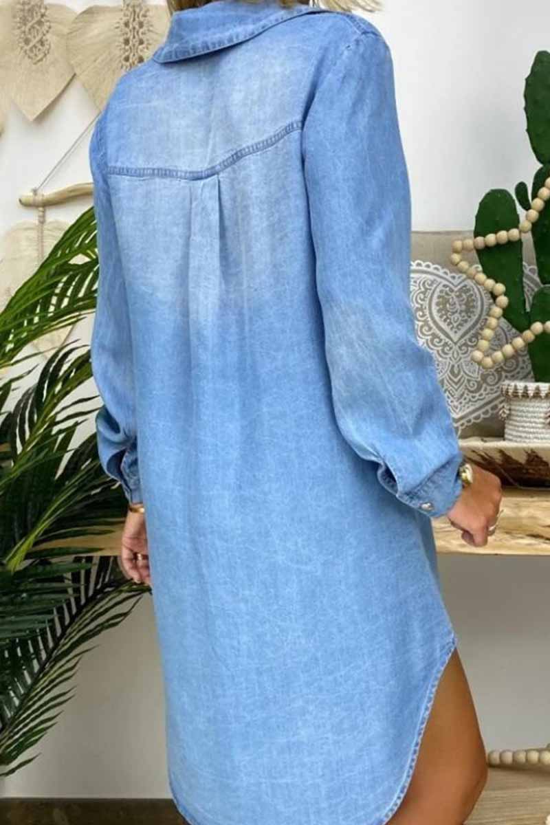 hulianfu hulianfu Buttoned Pockets Design Denim Dress - Deanwangkt