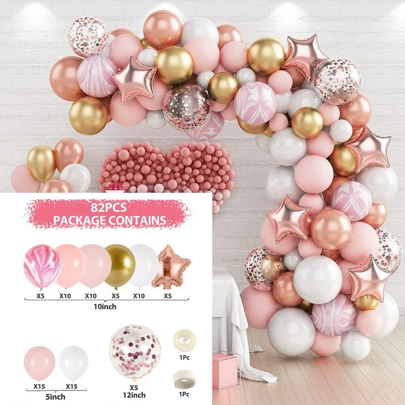 HULIANFU QIFU Macaron Balloons Garland Latex Ballons Arch Happy Birthday Party Decor Kids Adult Wedding Baloon Chain Baby Shower Balon - Deanwangkt