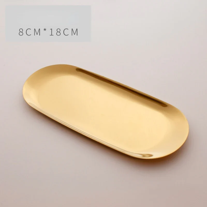 HULIANFU Nordic Oval Electroplated Metal Stainless Steel Swing Plate Creative Home Decoration Fruit Tray Tea Tray Storage Tray - Deanwangkt