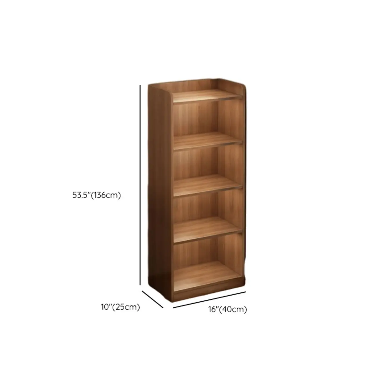 Brown Vertical Multi Tier Closed Back Wood Bookshelves