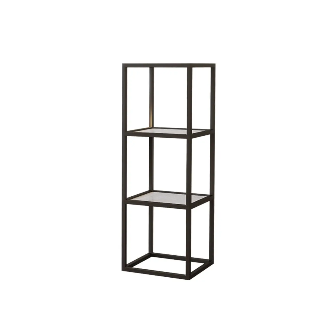 Modern Cube Open Metal Frame Black Bookcase
